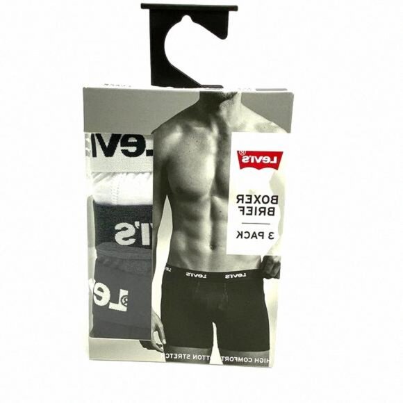 Levi’s 3 Pack Men’s Size Boxer Brief Cotton 0585 37453 White Black - Picture 8 of 8